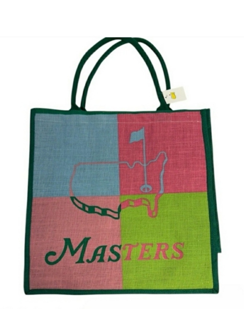 Masters 2025 Tournament Checkerboard Tote Bag in Pink, Blue & Lime- ships in 24h